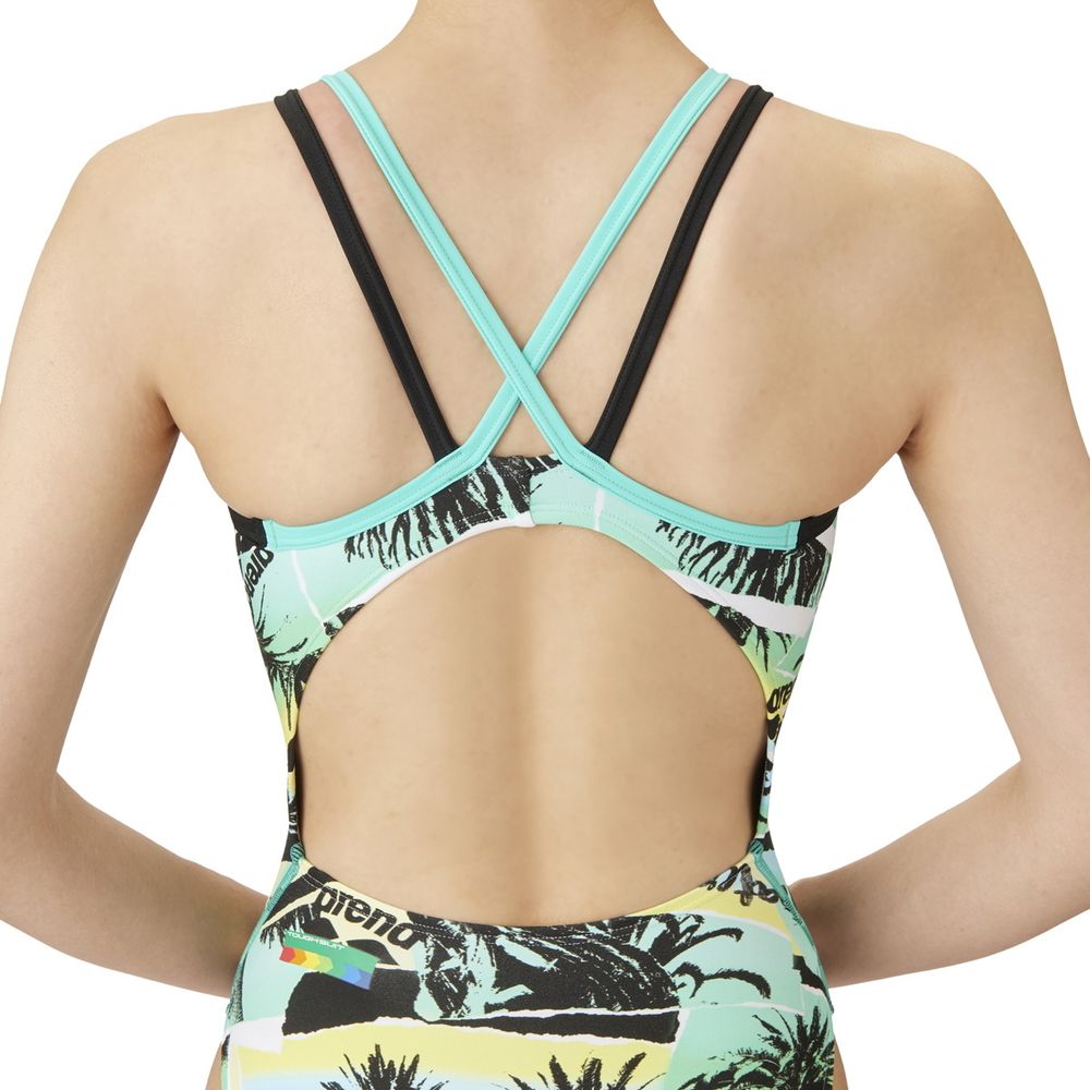 ARENA アリーナ トレーニングワンピース オープンバック 水泳 水着レディース競泳用 FIN AS5SWM26L-YLEM アリーナ（arena） 水泳水着 レディース トレーニングワンピース