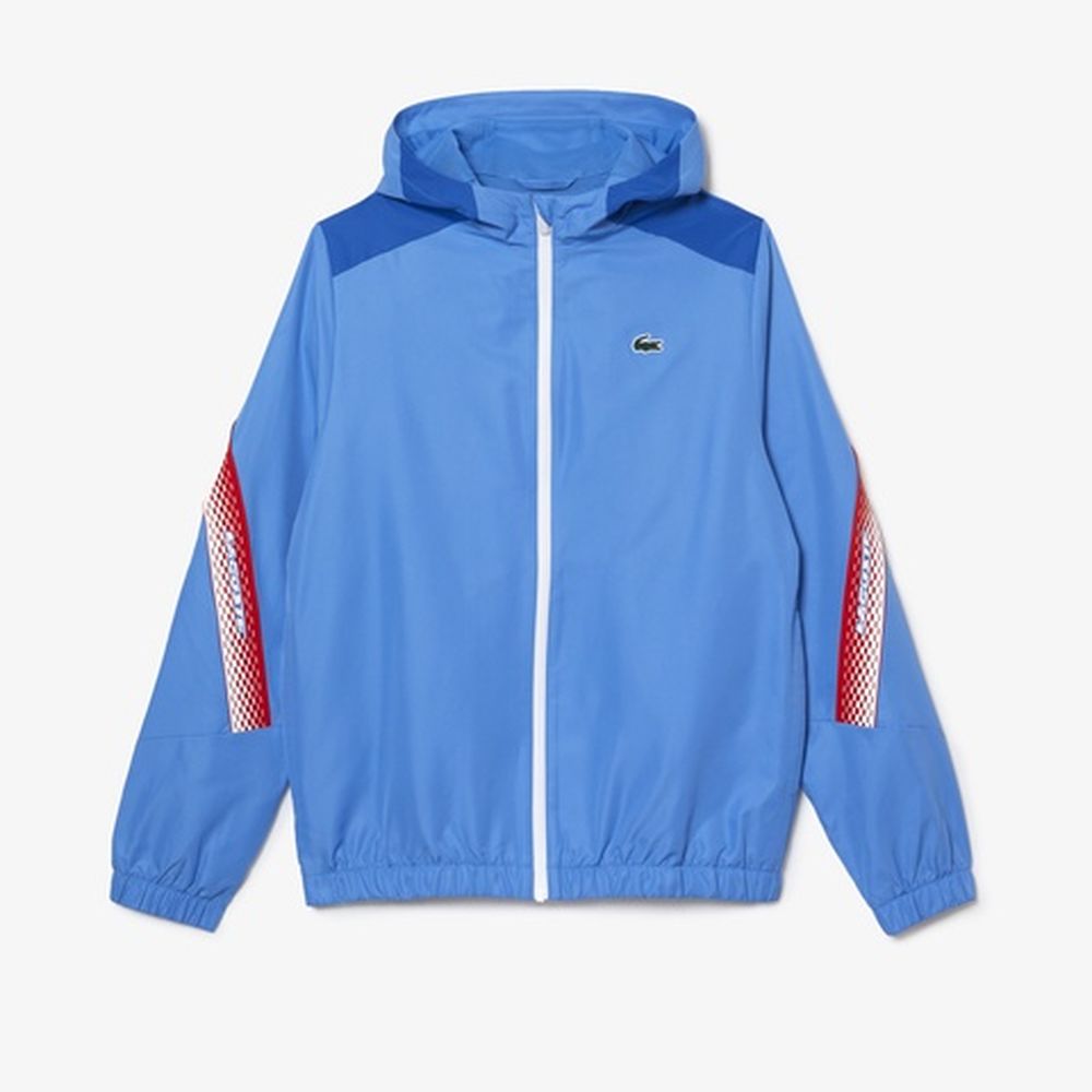 ラコステ LACOSTE テニスウェア メンズ チェッカーテーピングテニスフードジャケットト BH5045-99-WXI 2023SS『即日出荷』｜kpi｜03