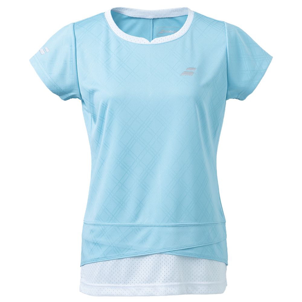 新品　Babolat Tシャツ バボラ　レディース　ウェア　ブルー バボラ ウェア（レディース） ]ピュア ショートスリーブシャツ