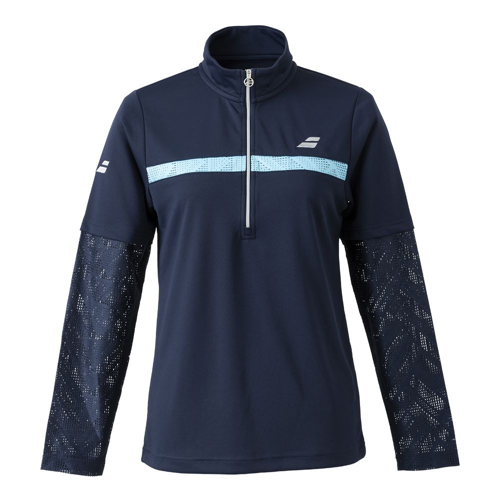 「ポスト投函便で送料無料」バボラ Babolat テニスウェア レディース PURE LONG SLEEVE SHIRT ハーフジップロングスリーブシャツ BWG2326 2022SS｜kpi｜04