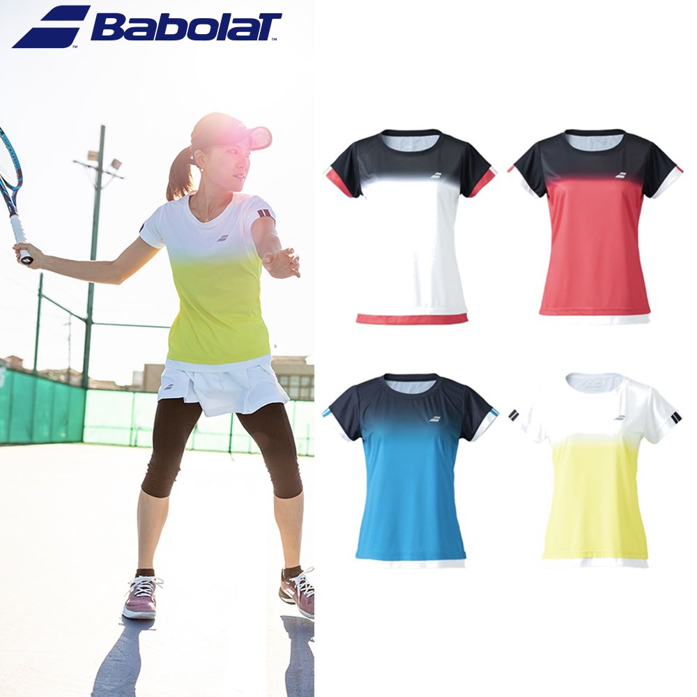 バボラ Babolat テニスウェア レディース CLUB SHORT SLEEVE SHIRT ゲームシャツ BWG2332C 2022SS｜kpi