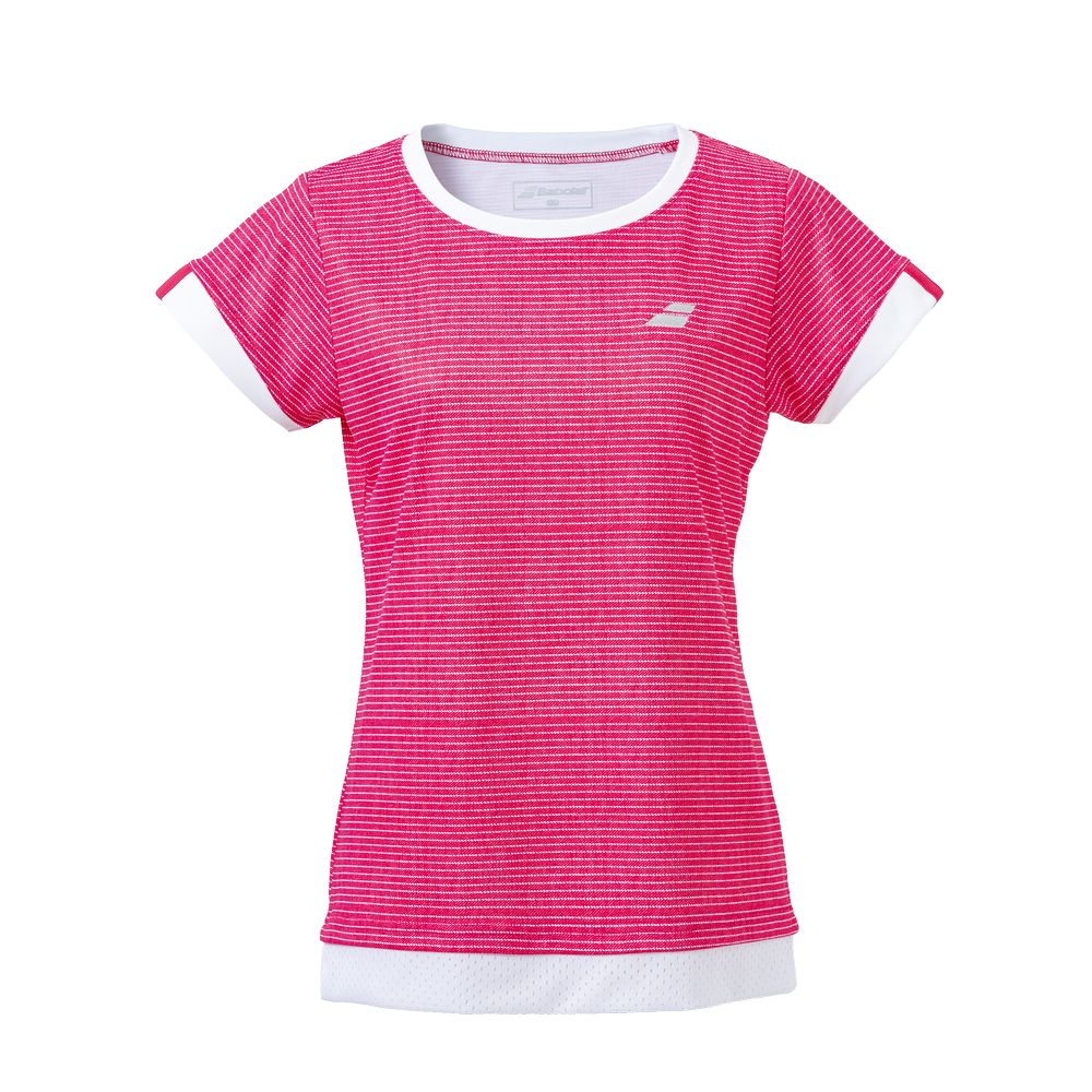 バボラ Babolat テニスウェア レディース CLUB SHORT SLEEVE SHIRT ショートスリーブ 半袖Tシャツ BWG4330C  2024SS