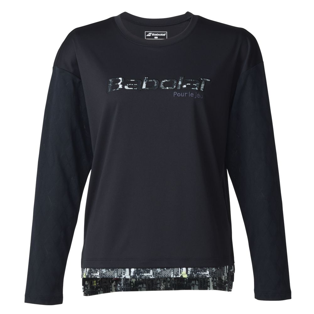 新作！バボラ長袖 Tシャツレディース（L） Babolat バボラ テニスウェア バドミントンウェア Tシャツ 長袖