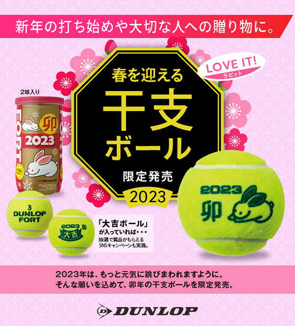 365日出荷」ダンロップ DUNLOP 硬式テニスボール 干支ボール 2023年 