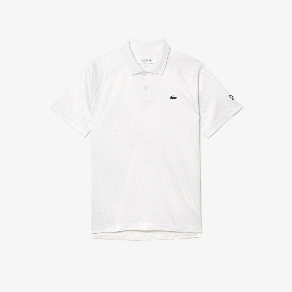 ラコステ LACOSTE テニスウェア メンズ 『ノバク・ジョコビッチ』総柄グラデーションプリントドライポロシャツ DH5174-99-800 2023SS 『即日出荷』