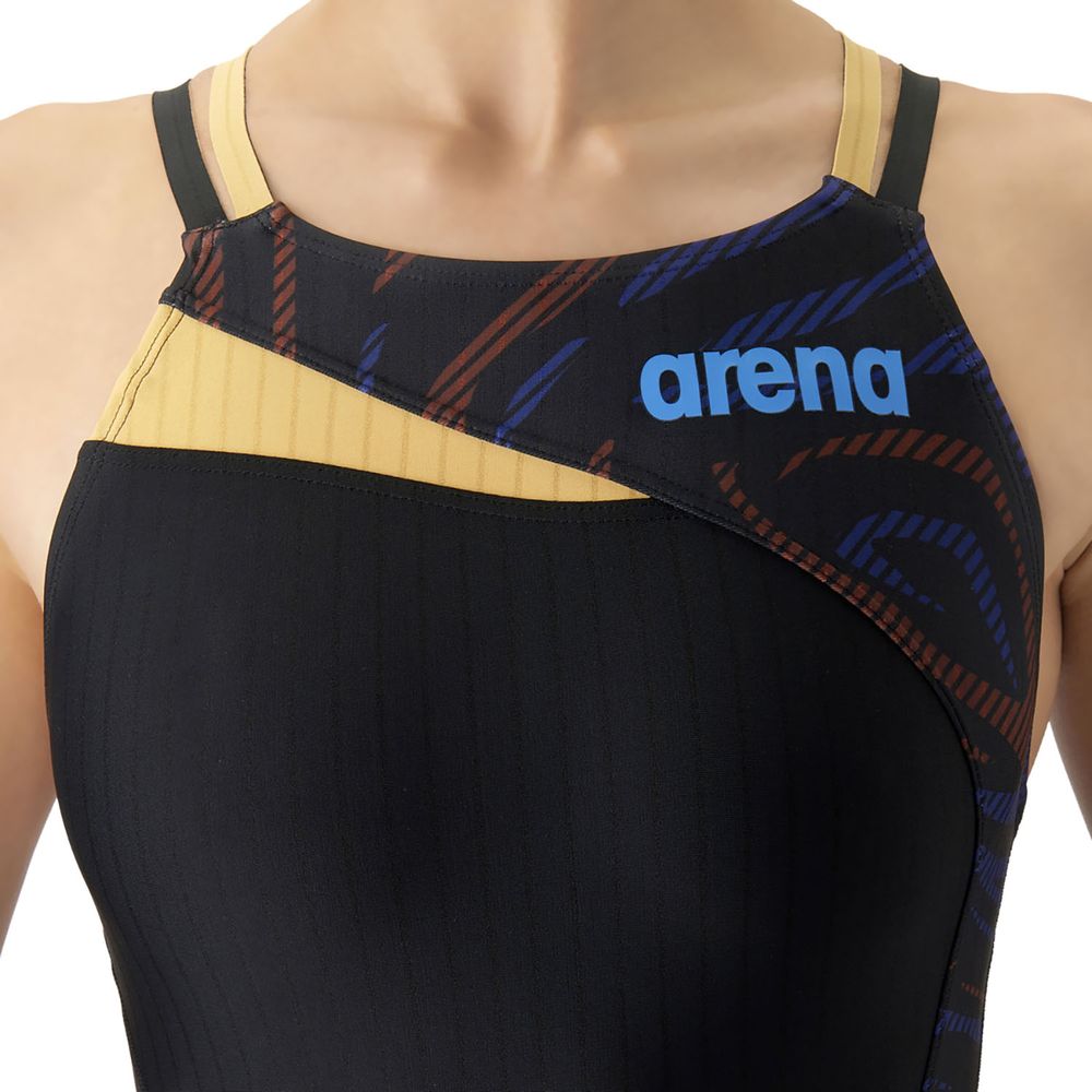 アリーナ ARENA 水泳水着 レディース   レーシングワンピーススパッツ オープンバック・ハーフレッグ  AS6FRC75L 4月下旬発売予定※予約の画像
