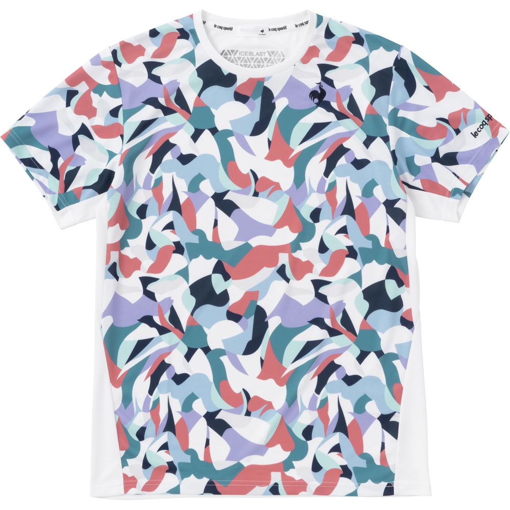 ルコックスポルティフ テニスウェア 半袖Tシャツ QTMVJA00紺メンズL新品 le coq sportif tシャツ ゲームシャツ メンズ テニスウェア 半袖
