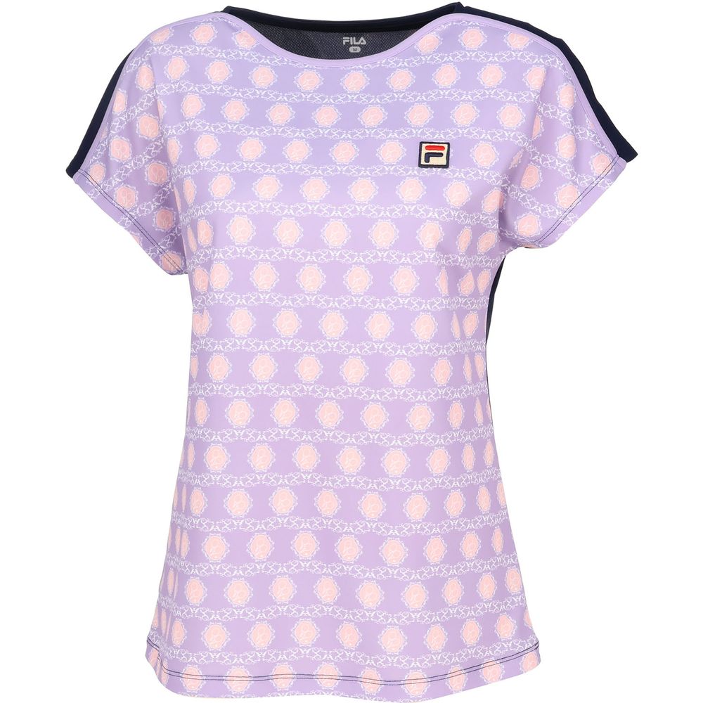 FILA テニスウェア紫色 プリーツデザイン XL FILA フィラ テニスウェア レディース ゲームシャツ EL0001