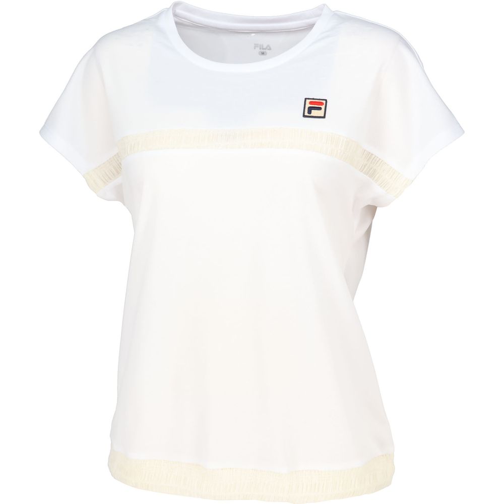 FILA フィラ シースルージャガード Tシャツ テニスウェア ホワイト