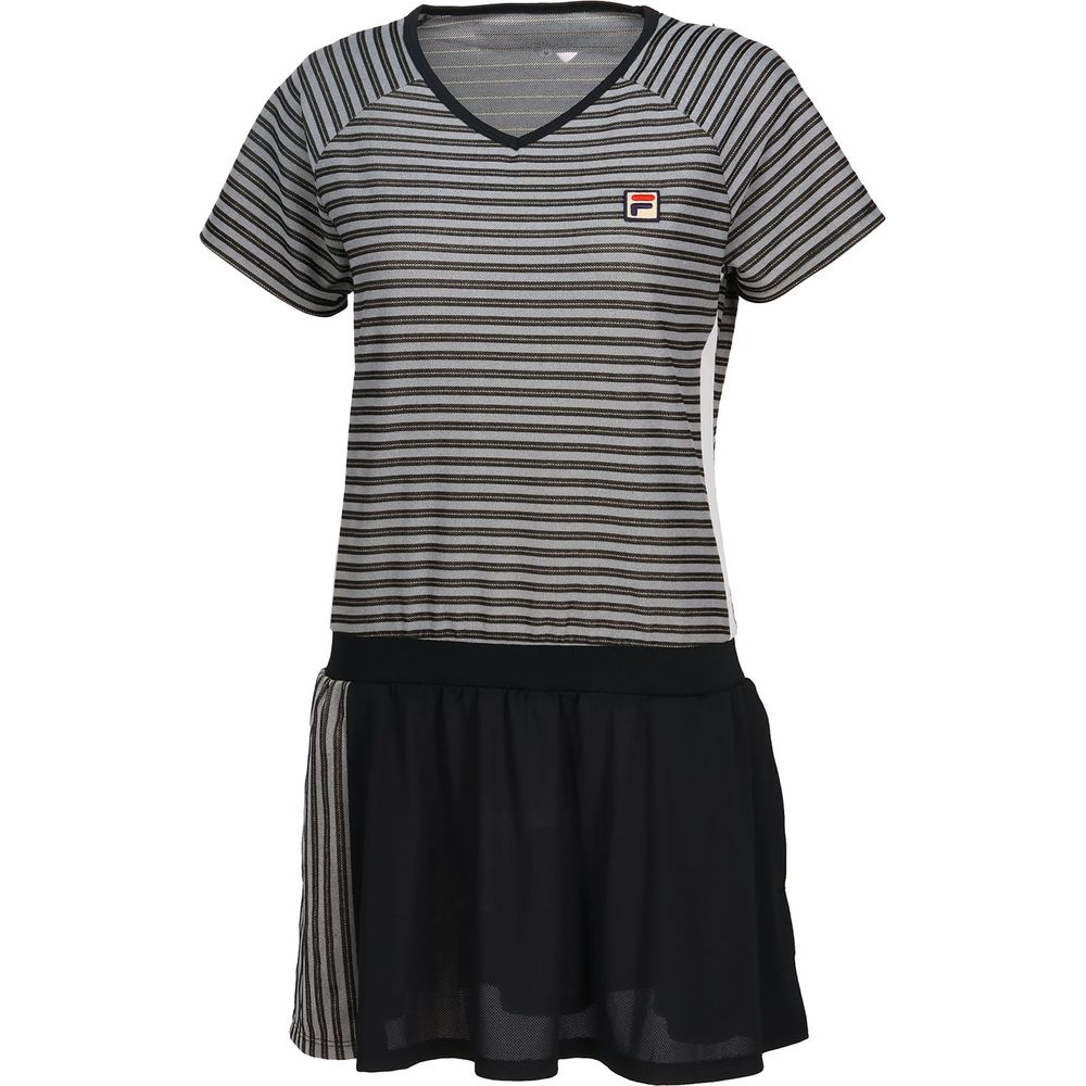 完売　黒　L フィラ FILA ブラック テニス ウエア フリル ワンピース 楽天市場】レディース ワンピース ゴルフウェア プリント柄 FILA