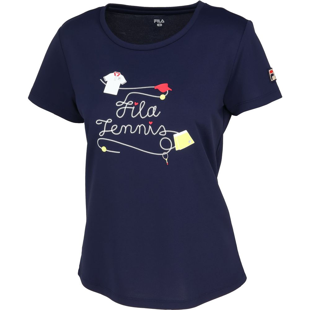 新品未使用　送料込み　 FILA レディース　テニス Tシャツ 2枚セット Amazon | [FILA] レディース プリントロゴTシャツ VL2884 20B