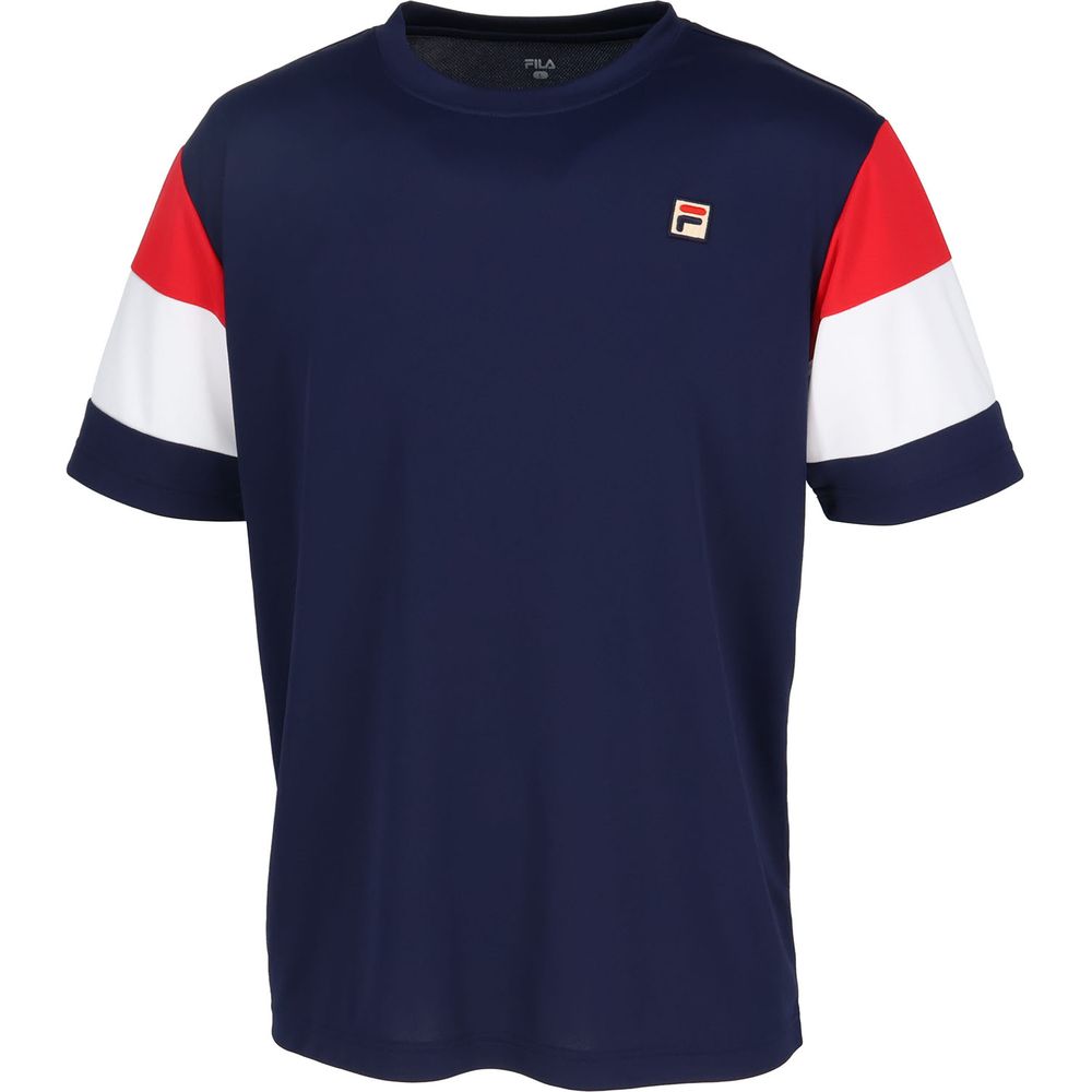 新品FILA ネイビー テニスウエアLサイズ波模様 Tシャツ スコート