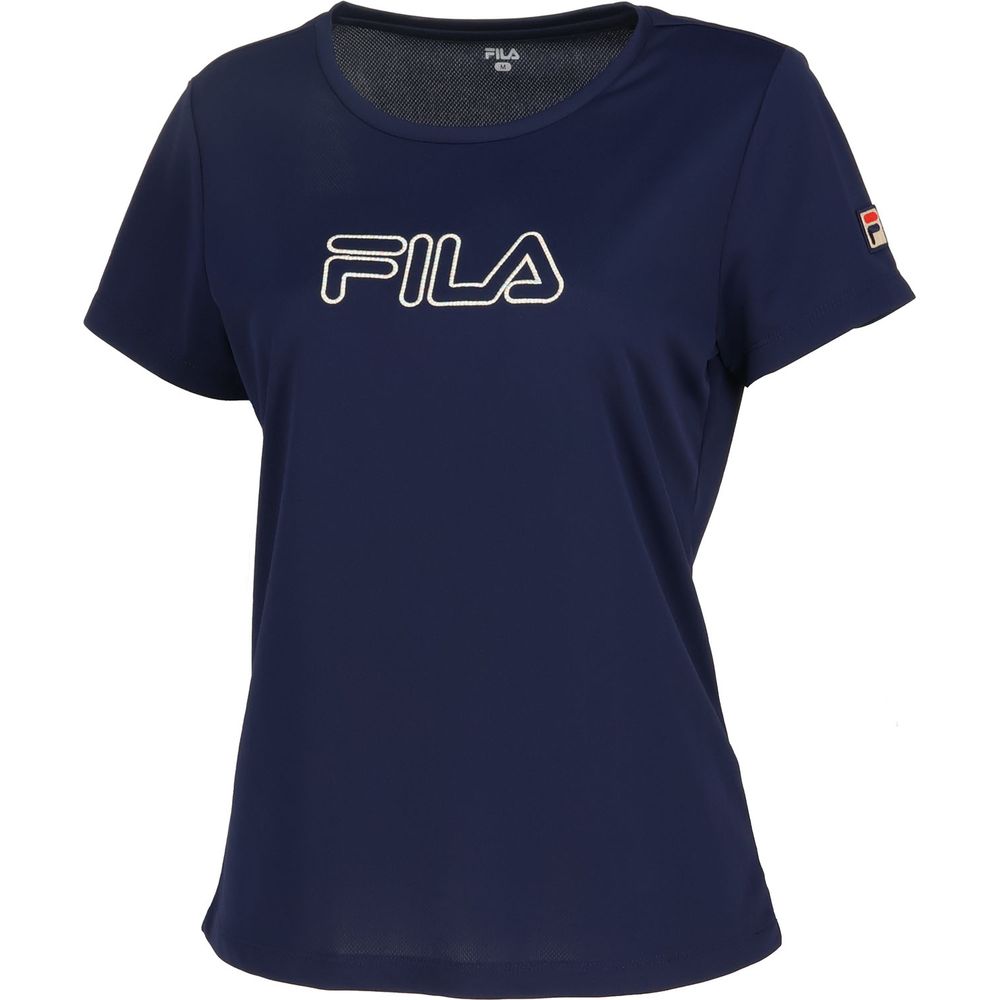フィラ FILA テニスウェア レディース   アップリケTシャツ VL2819 2024SS