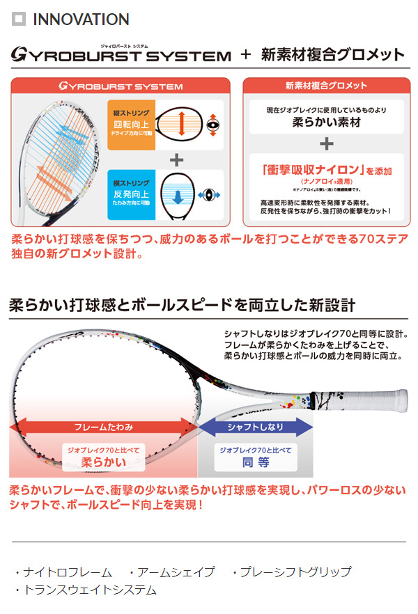 日本メーカー新品 ヨネックス Yonex ソフトテニスラケット ジオブレイク 70v ステア Geo70v S Geobreak Steer