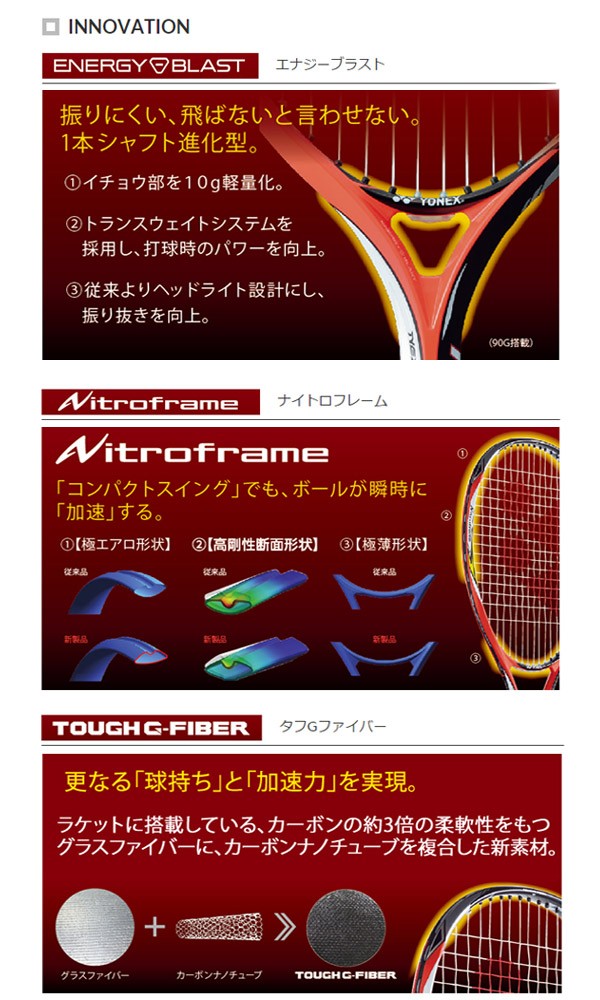 YONEX ヨネックス 「NEXIGA 90G ネクシーガ90G ジャパンレッド