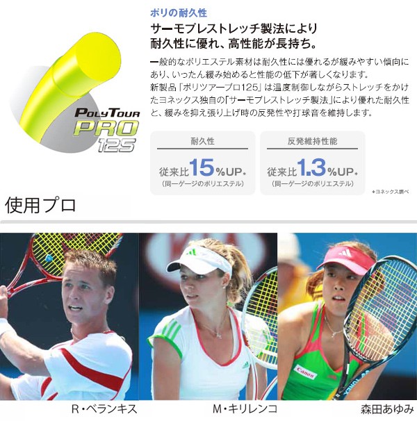 YONEX（ヨネックス） 「POLY TOUR PRO 125 ポリツアープロ125 PTGP125