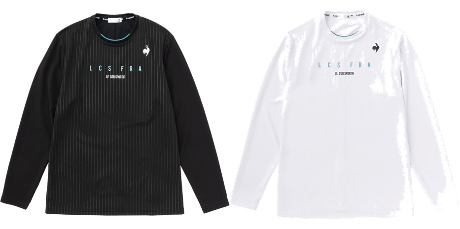 ルコック le coq sportif テニスウェア メンズ ＥｘｃＤＲＹ Ｄ−ｔｅｃ ストライププリント長袖シャツ QTMVJB20 2023SS