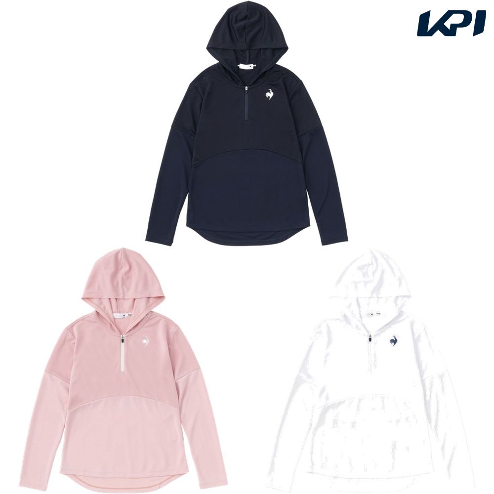 ルコック le coq sportif テニスウェア レディース SUNSCREEN ハーフジップフーディ長袖シャツ QTWVJB01 2023SS