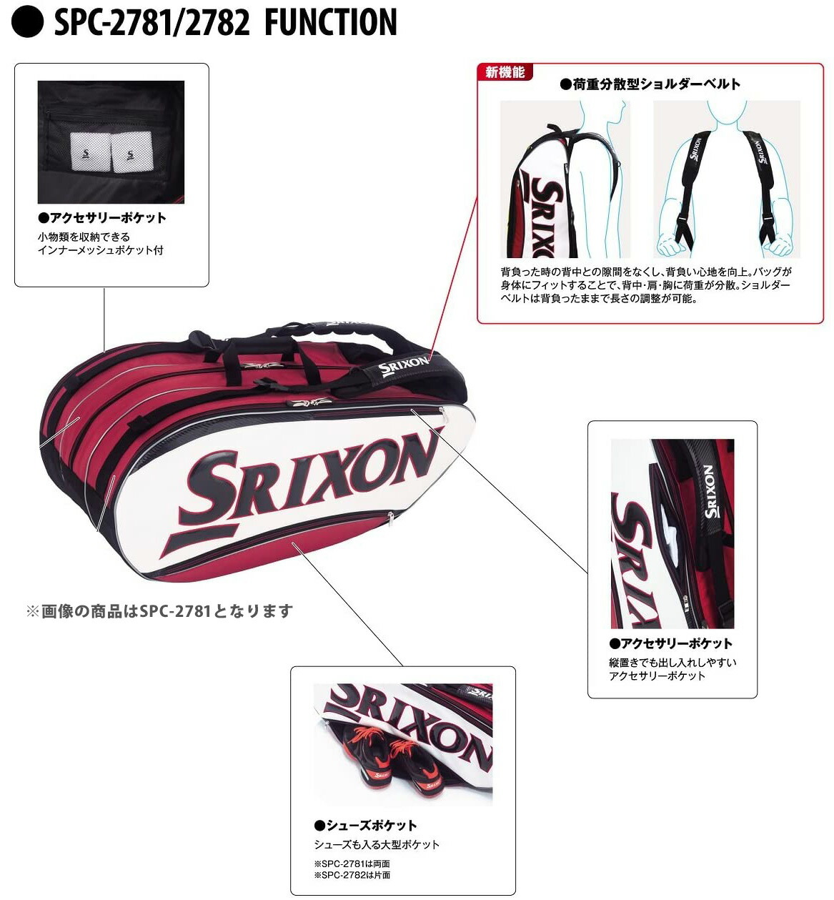 SRIXON スリクソン 「PRO LINE ラケットバッグ ラケット8本収納