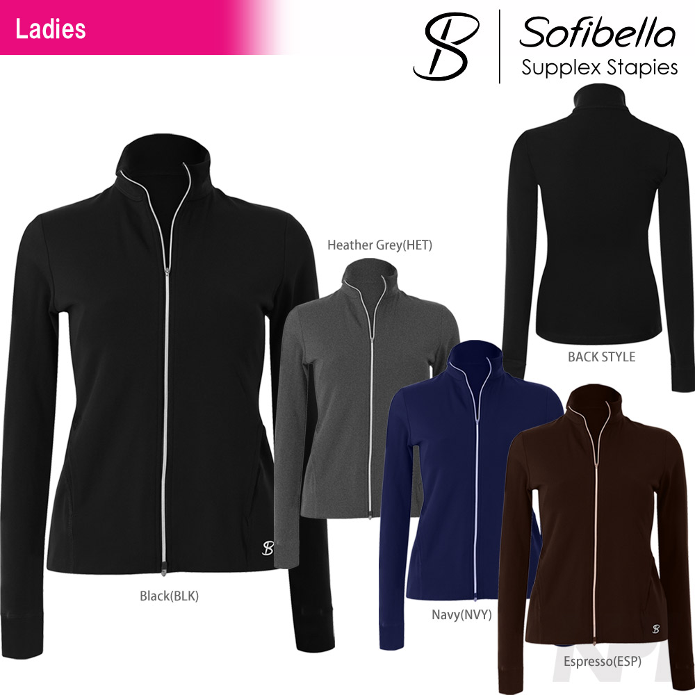 Sofibella ソフィベラ 「Supplex Staples Collection サプレックスコレクション 　Fitted Jacket SU6006」フィットネスウェア＆テニスウェア「FW」『即日出荷』
