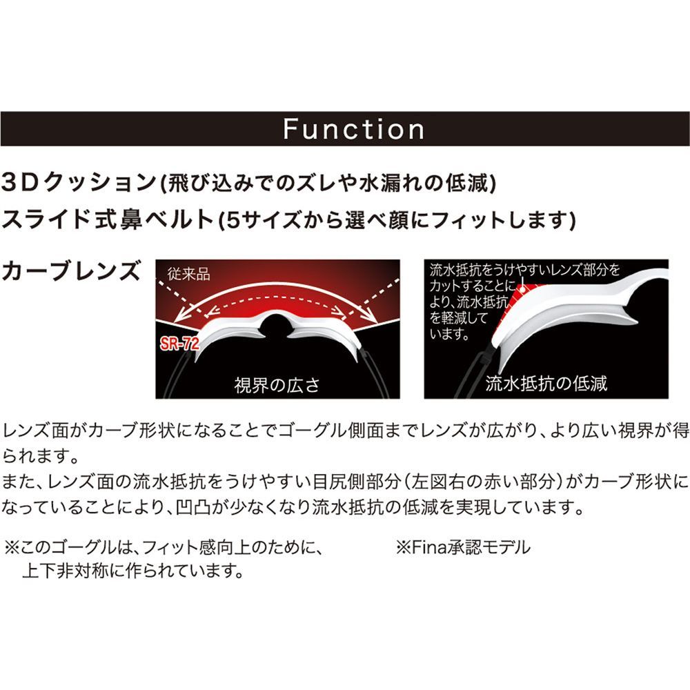 スワンズ SWANS 水泳ゴーグル    VALKYRIE ヴァルキュリー レーシングクッション付き スイミングゴーグル ミラータイプ SR72MPAFAB |  | 13
