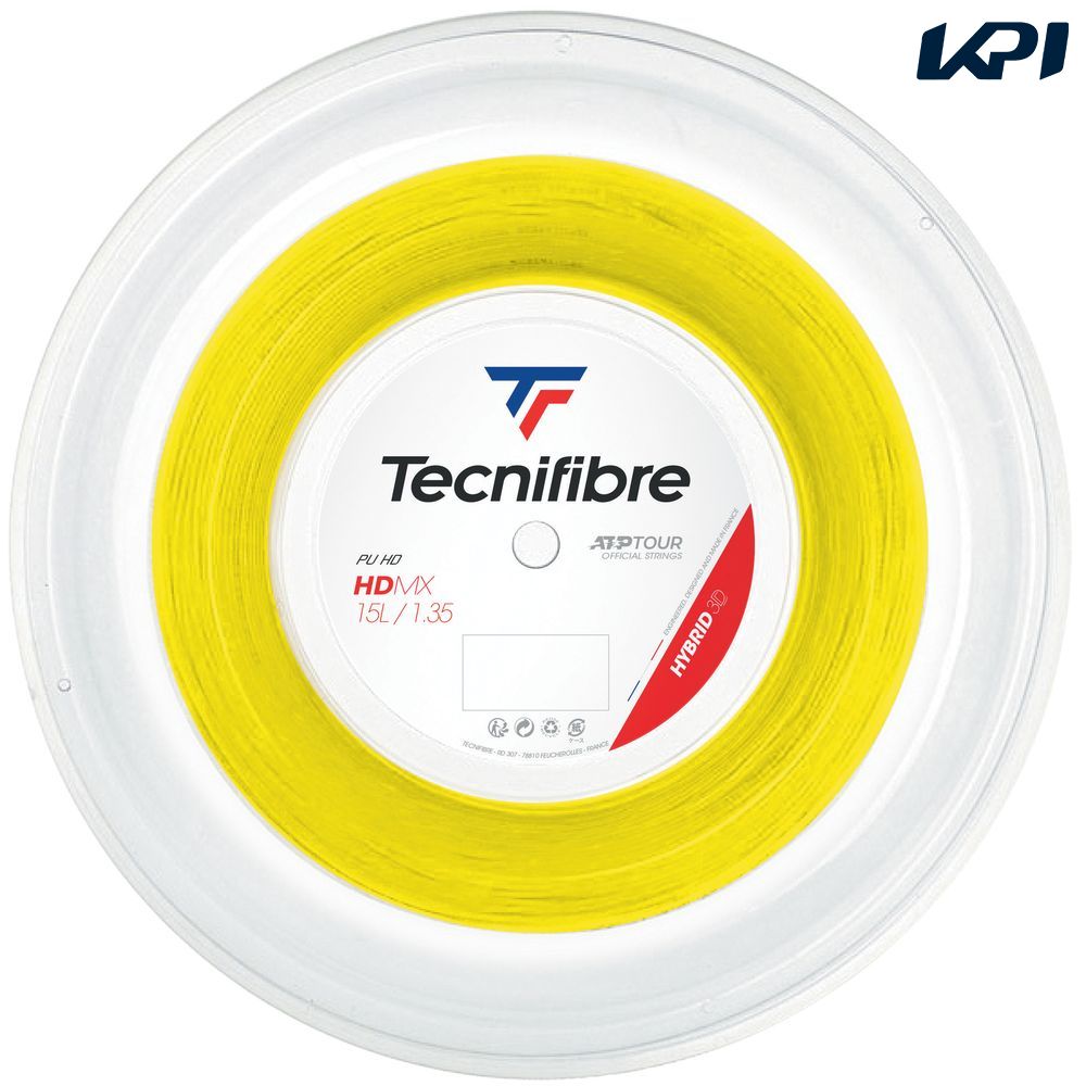 『即日出荷』テクニファイバー Tecnifibre テニスガット・ストリング  HDMX 1.35mm 200mロール YELLOW TFR307 TFSR300