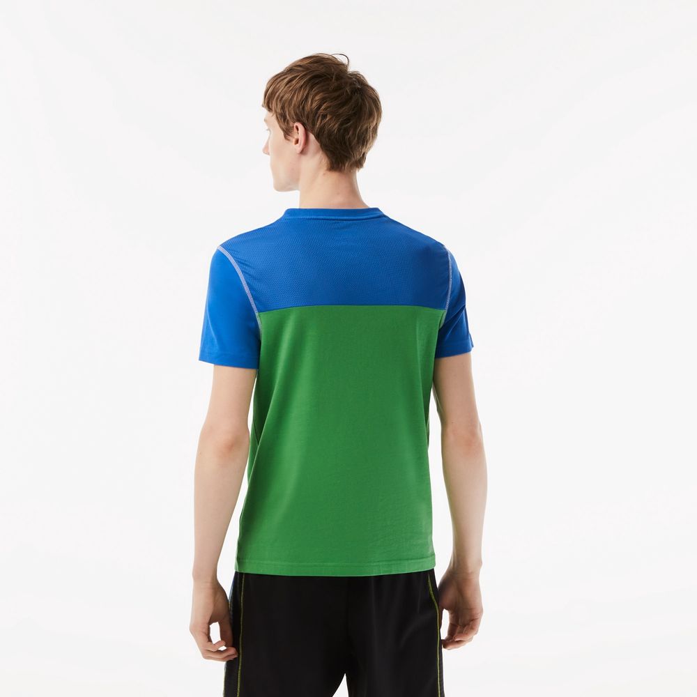 ラコステ LACOSTE テニスウェア メンズ 『ダニール・メドベージェフ』ウルトラドライカラーブロックTシャツ TH5197-10-BUC  2023SS 『即日出荷』