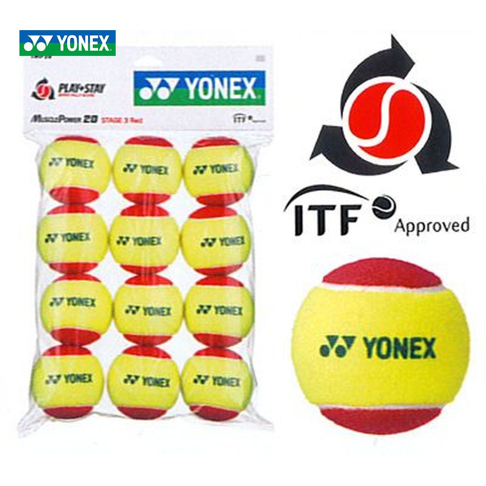 YONEX ヨネックス 「マッスルパワーボール20 STAGE3 RED  TMP20 12個入り 」キッズ/ジュニア用テニスボール｜kpi
