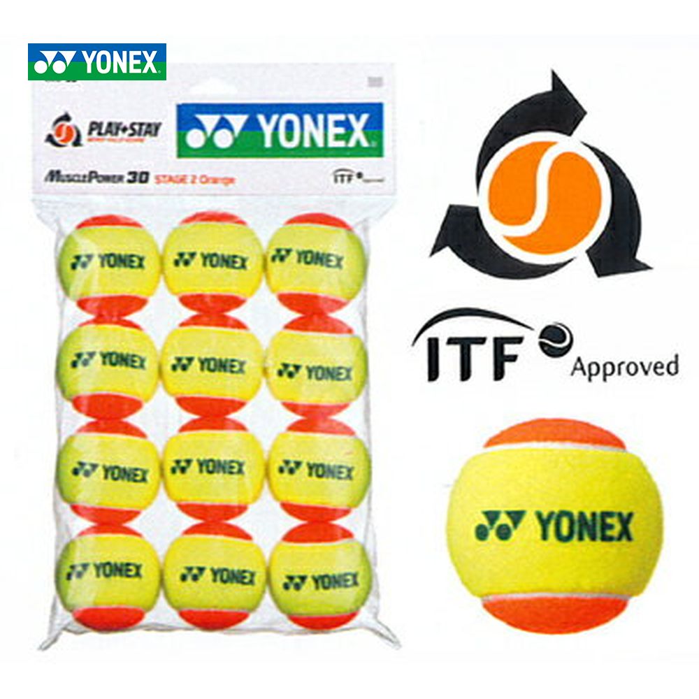 YONEX ヨネックス 「マッスルパワーボール30 STAGE2 ORANGE  TMP30 12個入り 」キッズ/ジュニア用テニスボール｜kpi