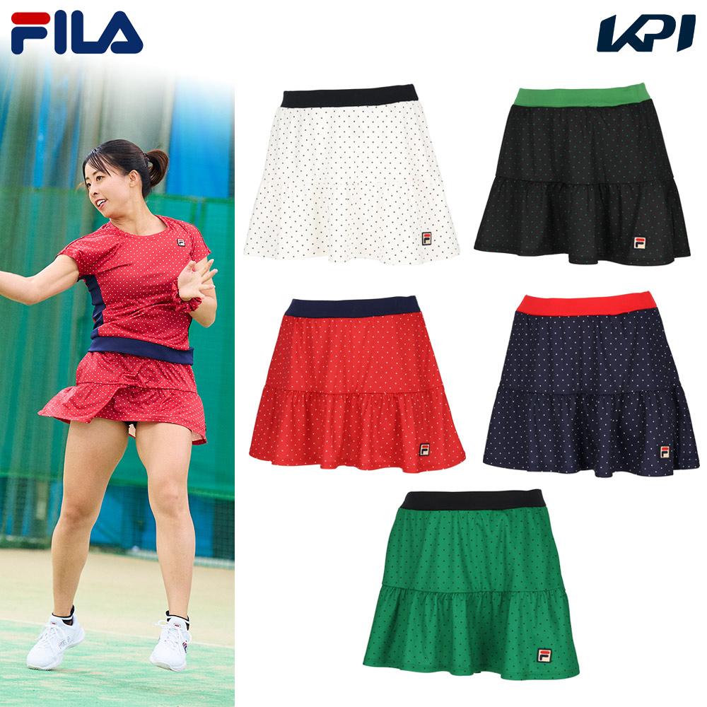 フィラ FILA テニスウェア レディース スコート スクエアドット フレアスコート VL2716 2023FW｜kpi