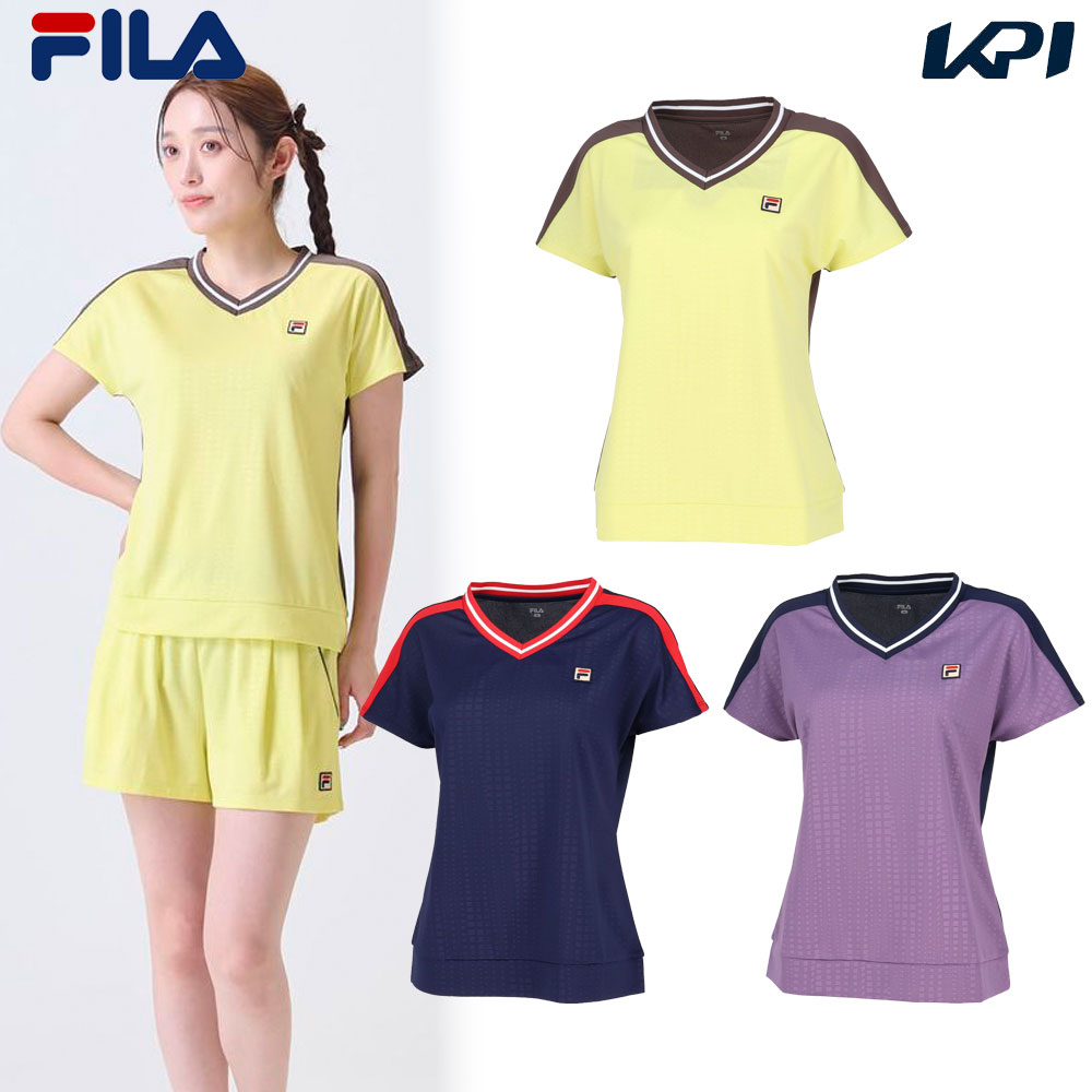 フィラ FILA テニスウェア レディース   ゲームシャツ VL2933 2024FW