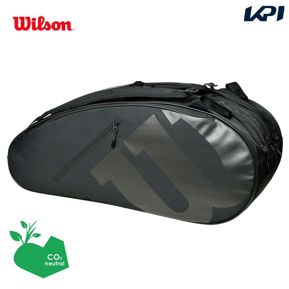 「SDGsプロジェクト」ウイルソン Wilson テニスバッグ・ケース  TEAMJ 6PK RACKET BAG ラケットバッグ ラケット6本収納可能 ブラックブラック WR8021601001