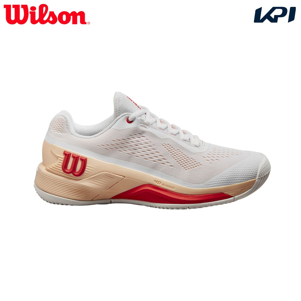 ウイルソン Wilson テニスシューズ レディース RUSH PRO 4.0 W Wh/Peach P ラッシュプロ 4.0 WRS332670  2024SS『即日出荷』