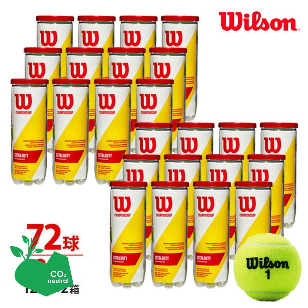 「365日出荷」「SDGsプロジェクト」「2箱セット」Wilson ウイルソン CHAMPIONSHIP EXTRA DUTY 3球×24缶=72球 WRT100101 テニスボール｜kpi