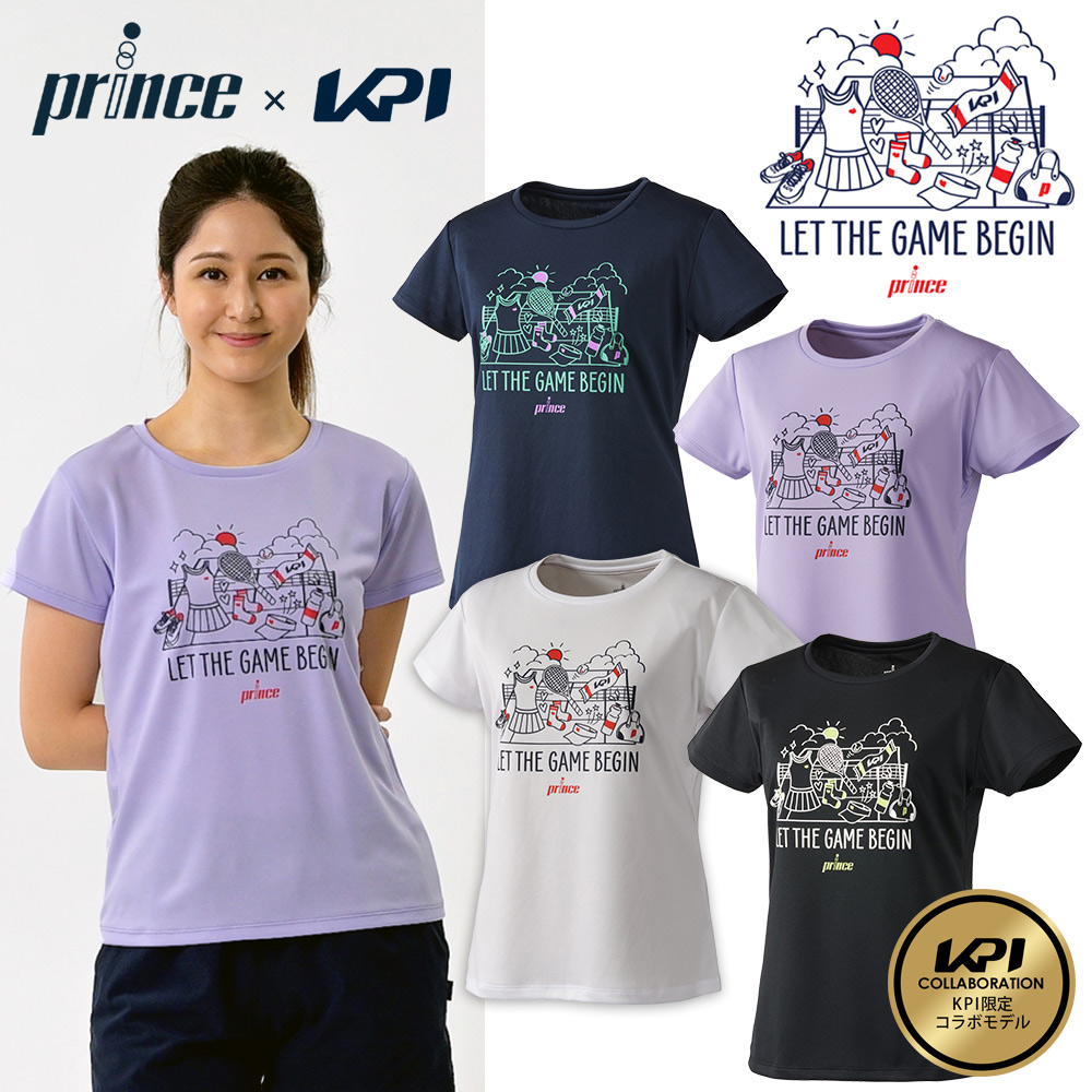 プリンス Prince テニスウェア レディース prince×KPIコラボ グラフィックTシャツ WS3905K KPI限定コラボモデル 2023SS 『即日出荷』