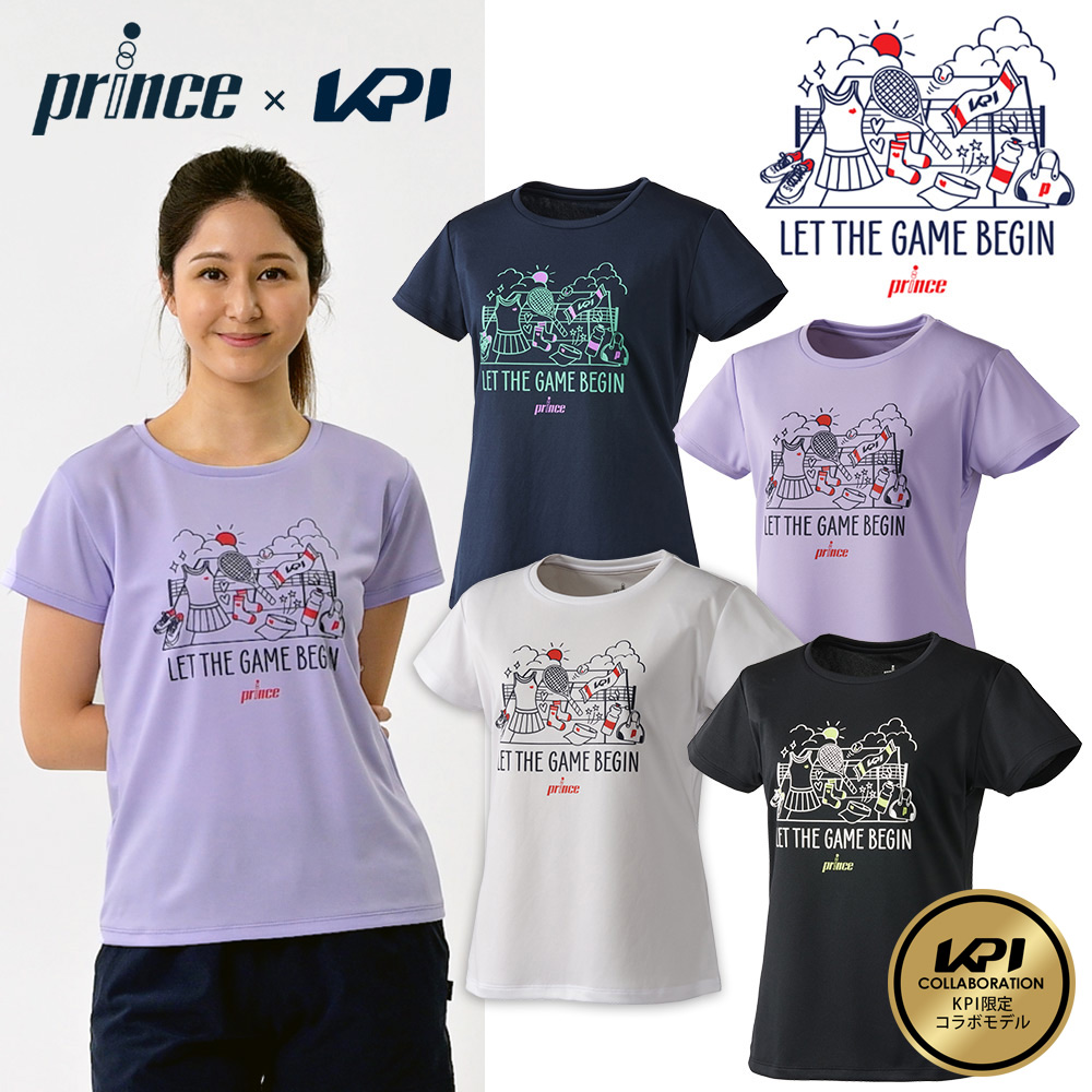 低価格で大人気の『即日出荷』プリンス Prince テニスウェア レディース prince×KPIコラボ グラフィックTシャツ WS3905K KPI限定コラボモデル 2023SS