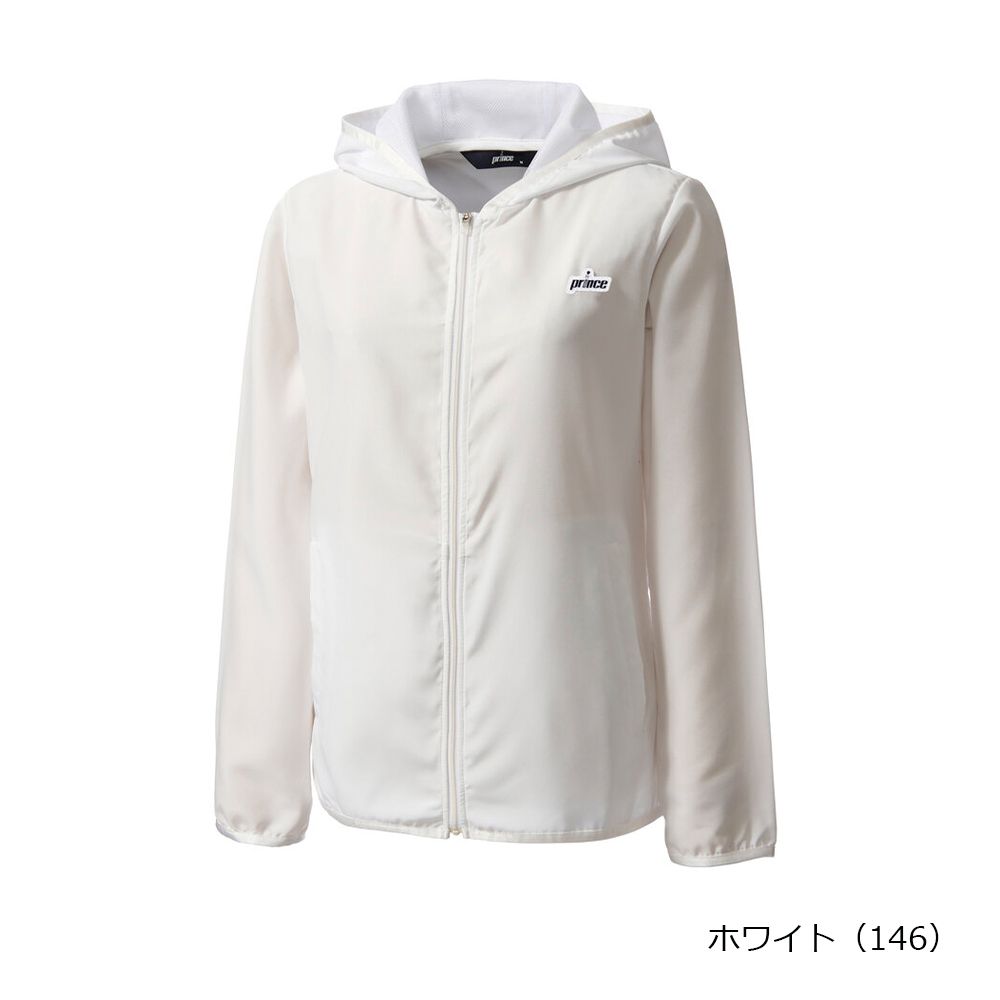 【美品】Prince　フリースジャケット　L　テニスウェア　オフホワイト Prince（プリンス） テニスウェア レディース ウィンドジャケット