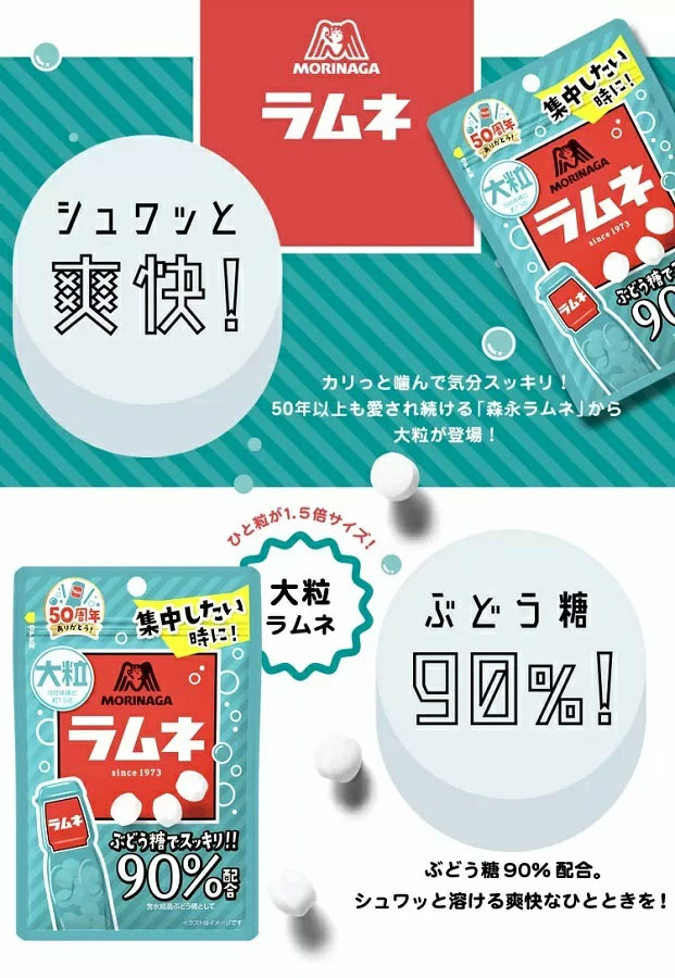 「ポスト投函便で送料無料」森永製菓 大粒ラムネ...の詳細画像1
