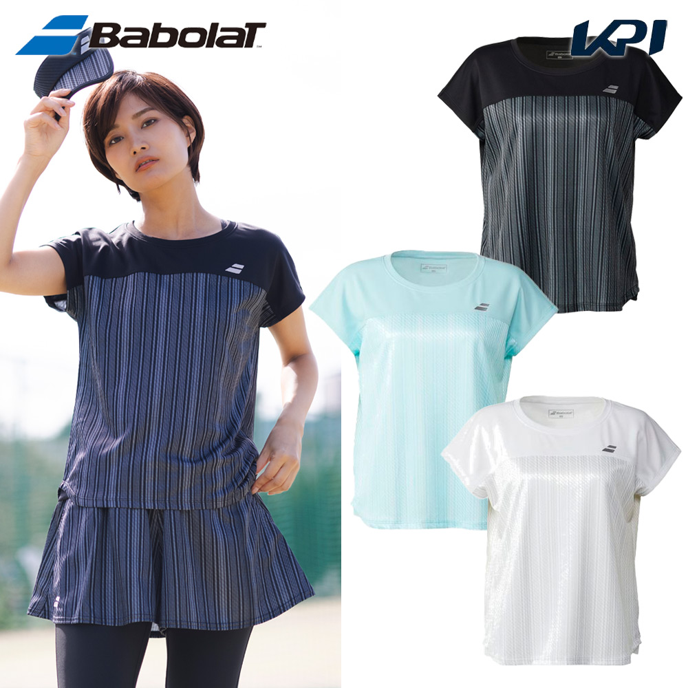 バボラ Babolat テニスウェア レディース   PURE SHORT SLEEVE SHIRT LOOSE FIT ゲームシャツ BWG5327 2025SS