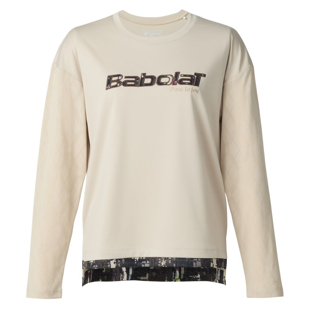 新作！バボラ長袖 Tシャツレディース（L） Babolat バボラ テニスウェア レディース PURE LONG SHORT