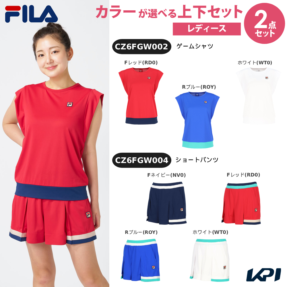 FILA テニスウェア ゲームシャツ ショートパンツ セットアップ FILA（フィラ） 「上下セット」フィラ テニスウェア レディースゲーム