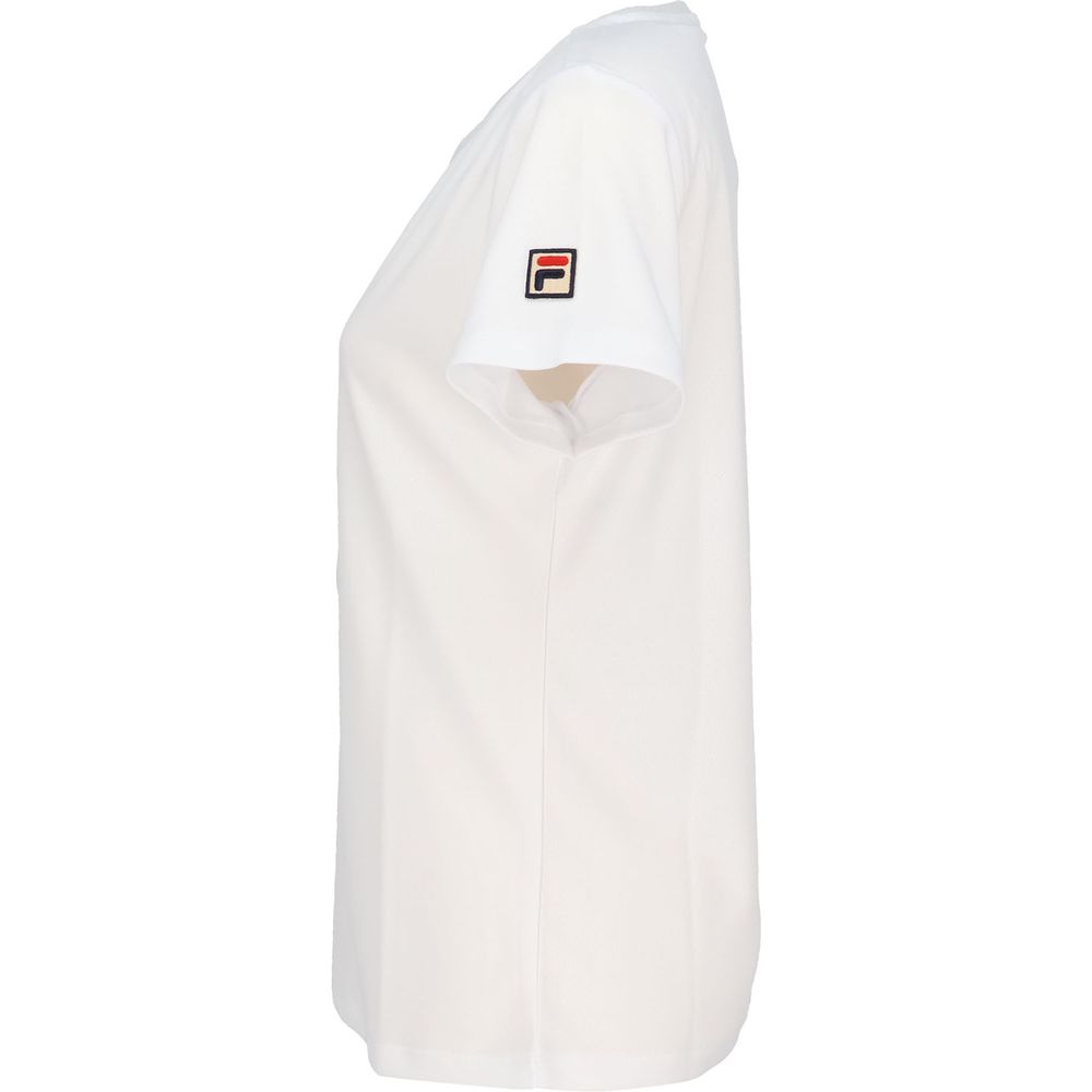 フィラ　テニスウェア　アイボリー色トップス　Mサイズ　新品 FILA（フィラ） テニスウェア レディース アップリケTシャツ