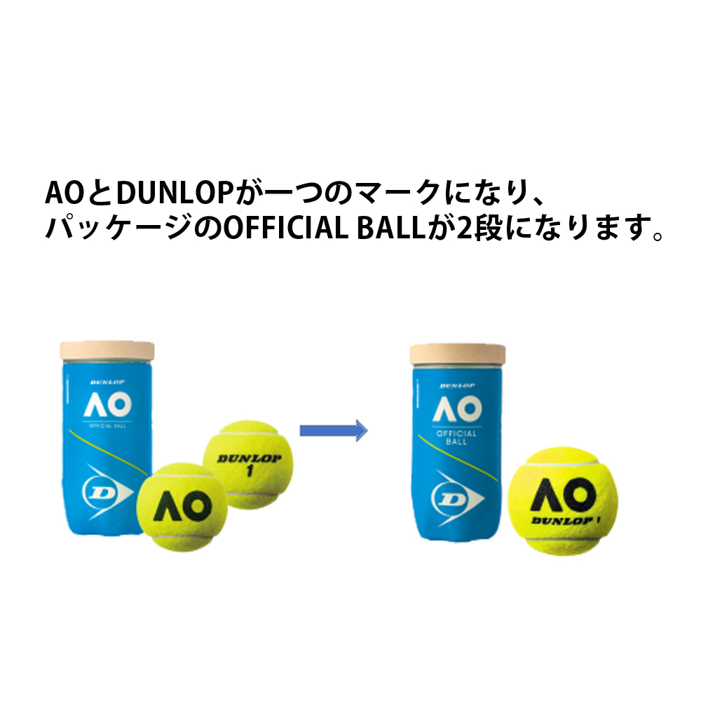 ダンロップ DUNLOP Australian Open オーストラリアンオープン 大会使用球 公式ボール AO 2球入 2個入 1缶 テニスボール DAOBYL2TIN『即日出荷』 関連画像2