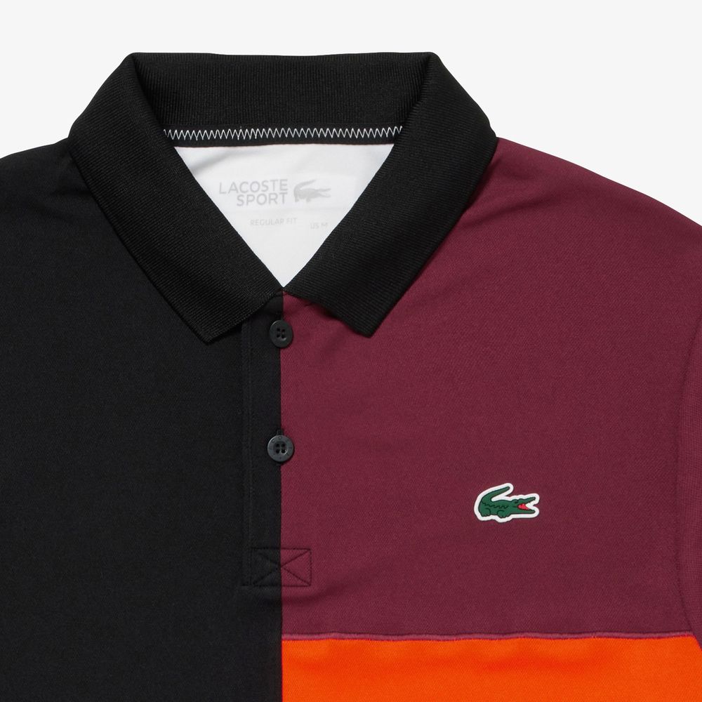 ラコステ LACOSTE 配色リブニットインディゴポロシャツ （ダーク