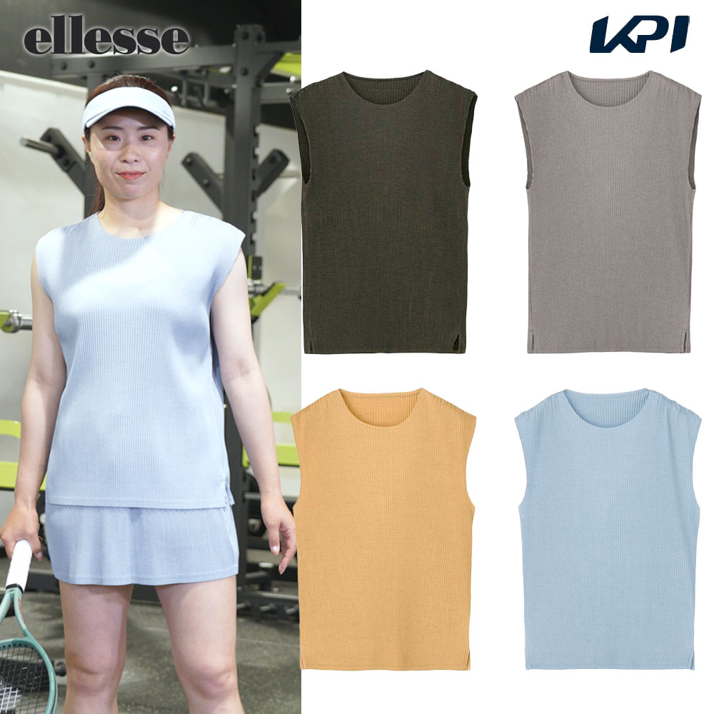 エレッセ Ellesse テニスウェア レディース play プレイプリーツフレンチスリーブシャツ 半袖Tシャツ EW024131 2024SS