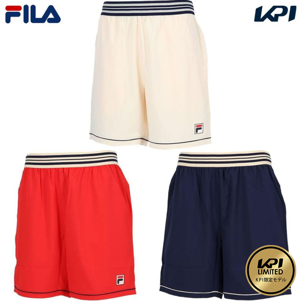 フィラ FILA テニスウェア メンズ WOVEN SHORT ショートパンツ ゲームショーツ KPI限定モデル FBM5054 2023FW 『即日出荷』｜kpi24