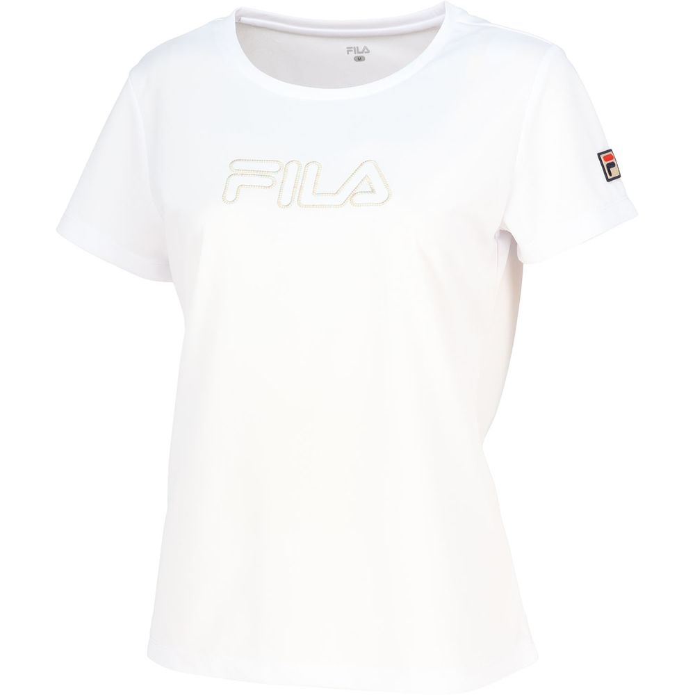 フィラ FILA テニスウェア レディース   アップリケTシャツ VL2819 2024SS｜kpi24｜02