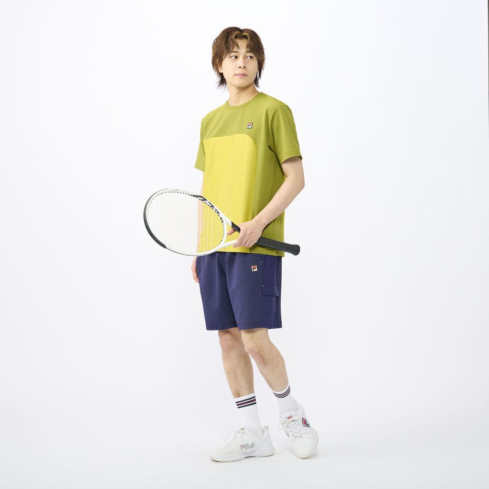 フィラ FILA テニスウェア メンズ ゲームシャツ デニムニット クルーネックTシャツ VM5624 2023FW｜kpi24｜06