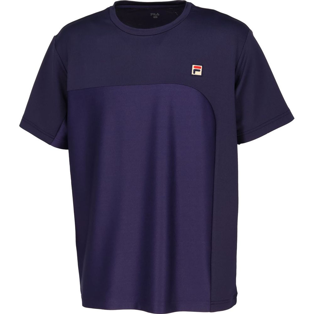 フィラ FILA テニスウェア メンズ ゲームシャツ デニムニット クルーネックTシャツ VM5624 2023FW｜kpi24｜03