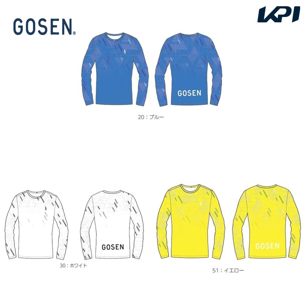 ゴーセン GOSEN テニスウェア ユニセックス   2023秋企画 昇華ロングスリーブＴシャツ JPT37 2023FW｜kpi24